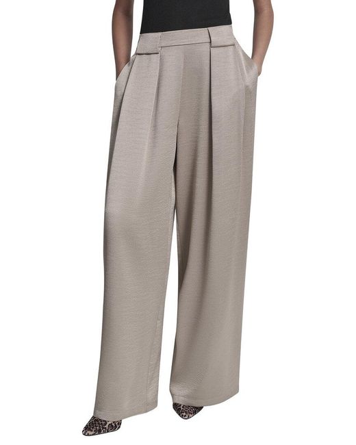 DKNY Gray Pleated Wide Leg Pant