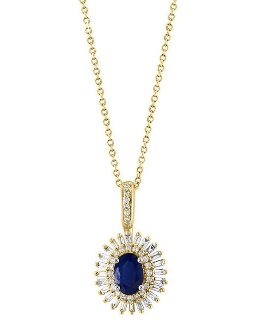 Effy Fine Jewelry Blue 14k 1.26 Ct. Tw. Diamond & Sapphire Necklace