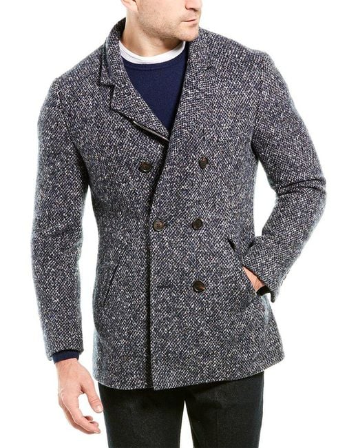 Brunello Cucinelli Gray Wool & Cashmere-Blend Coat for men