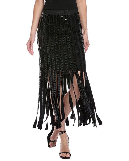 AllSaints Black Francesca Skirt