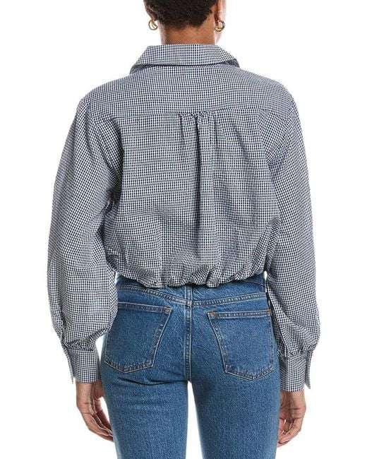 Estellina Blue Check Jacket Top