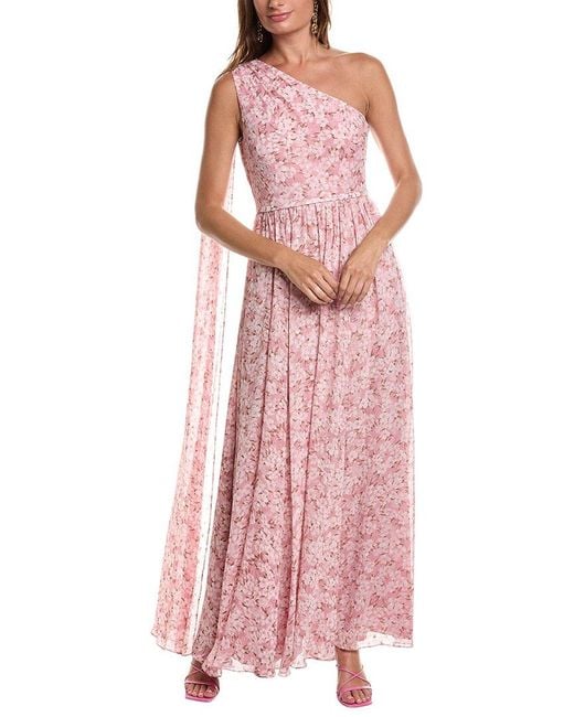 Mikael Aghal One shoulder Gown in Pink Lyst UK