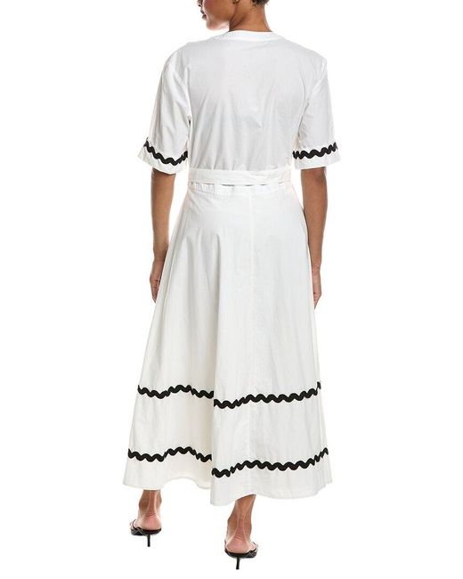 Officine Generale White Nadia Poplin Ribbon Dress