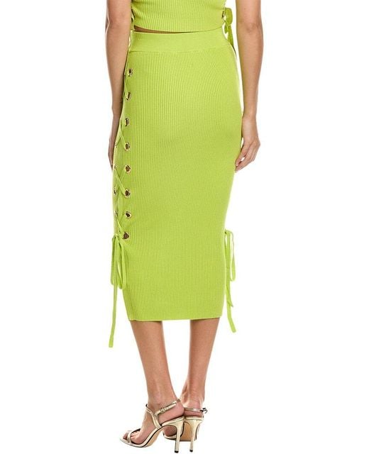 Undra Celeste Green Lace-up Grommet Skirt