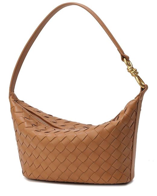 Tiffany & Fred Paris Brown Woven Leather Hobo Shoulder Bag