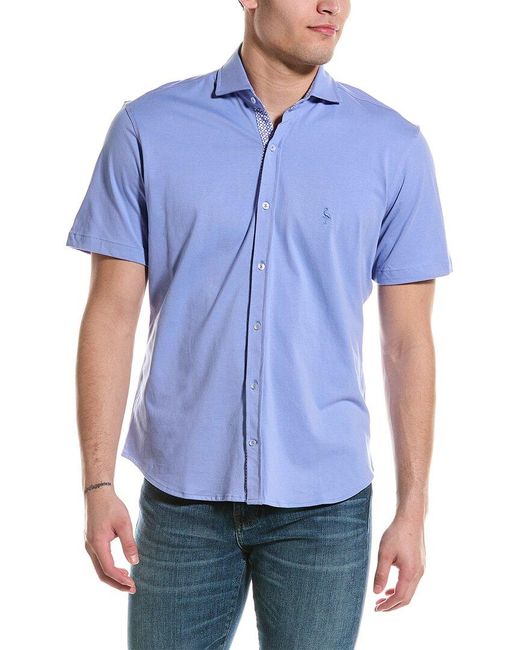 Tailorbyrd Blue Knit Shirt for men