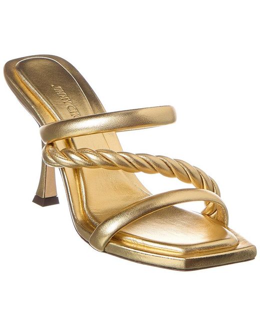 Jimmy Choo Diosa 90 Leather Sandal in Gold (Metallic) | Lyst