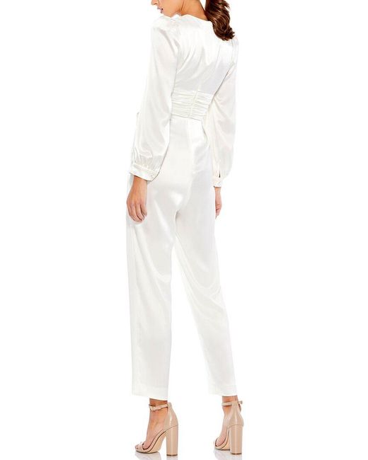 Mac Duggal White Jumpsuit
