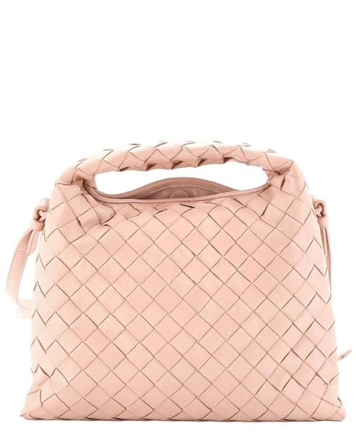 Bottega Veneta Pink Intrecciato Nappa Hop Top Handle Bag Mini (Authentic Pre- Loved)