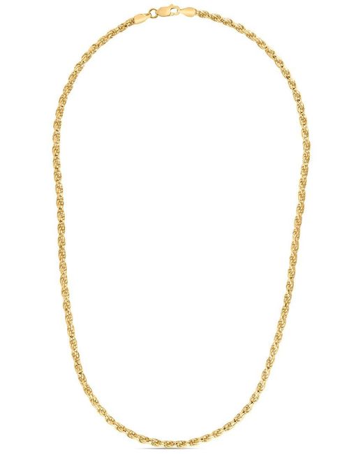 Italian Silver Metallic 14k Over Chain Necklace for men