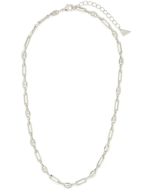 Sterling Forever White Rhodium Plated Fiora Chain Necklace