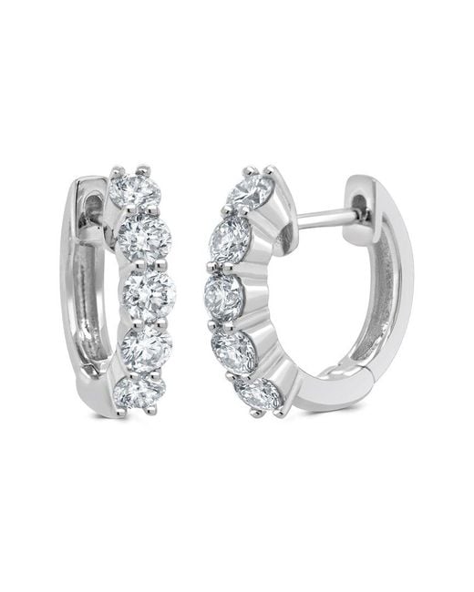 Sabrina Designs White 14k 0.83 Ct. Tw. Diamond Huggie Earrings
