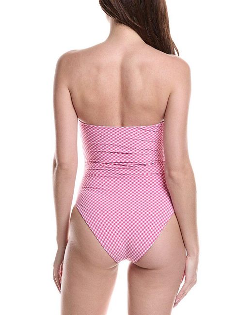 Onia Purple Bardot One-Piece