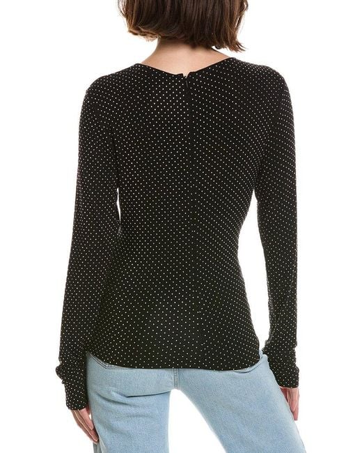 FRAME Black Frame The Rhinestone Jersey Top