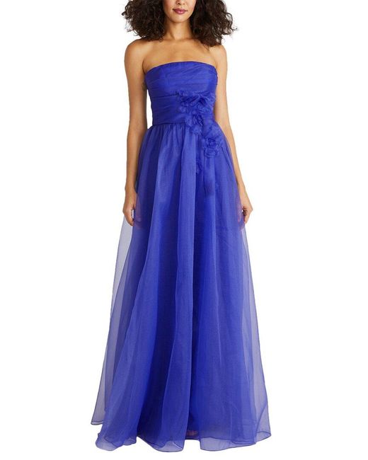 THEIA Purple Claudette Strapless Gown