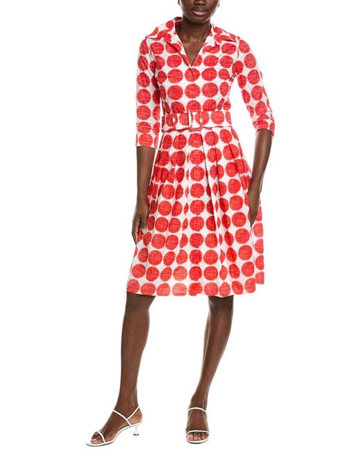 Samantha Sung Red Audrey Shirtdress