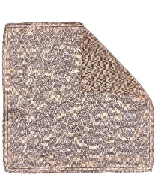 Brunello Cucinelli Gray Silk Pocket Square for men