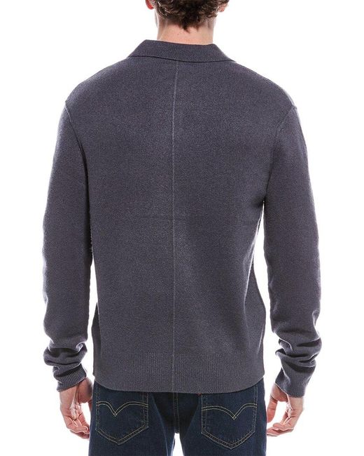 AllSaints Blue Allsaints Statten Wool-Blend Polo Sweater for men