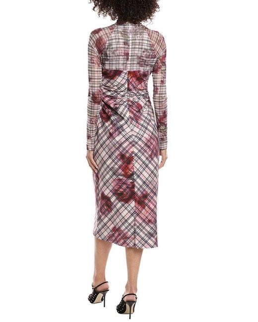 AMUR Red Edith Midi Dress