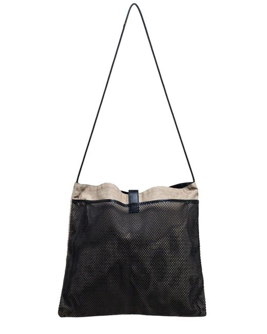Dior Natural Oblique Canvas & Mesh Shoulder Bag (Authentic Pre-Owned)