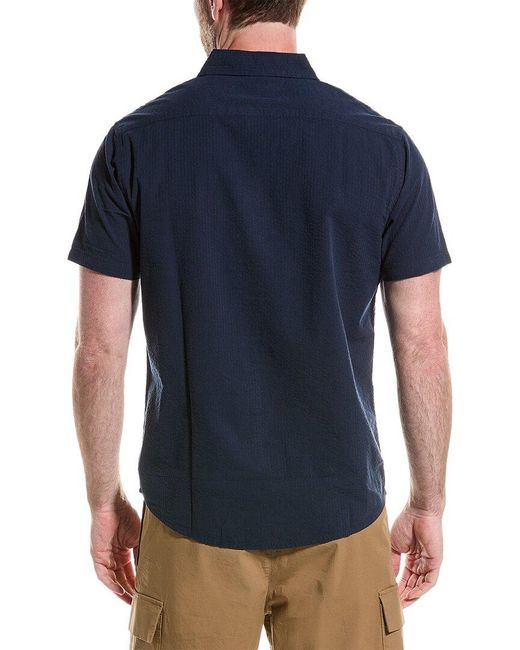 Slate & Stone Blue Seersucker Shirt for men