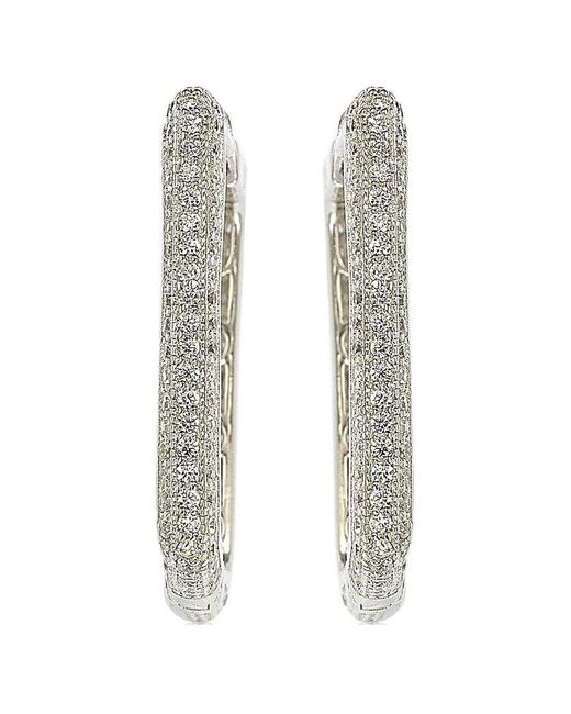 Suzy Levian CZ Jewelry White Suzy Levian Silver Cz Hoops