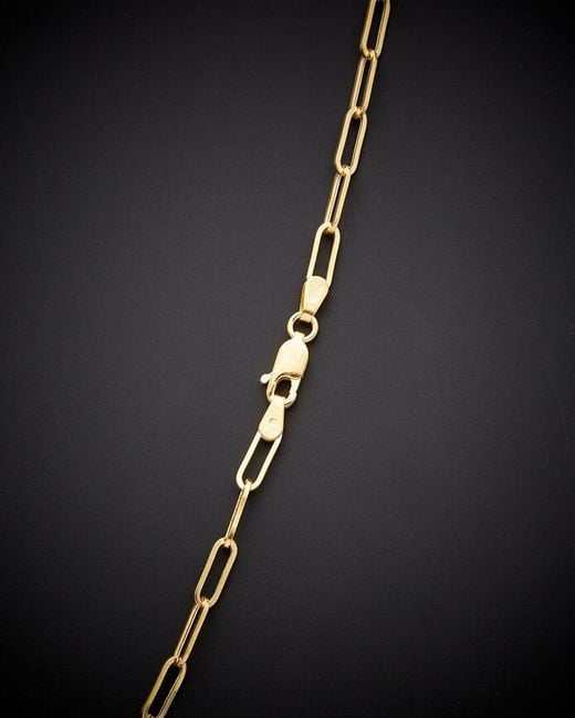 Italian Gold Black 14k Paperclip Chain Necklace