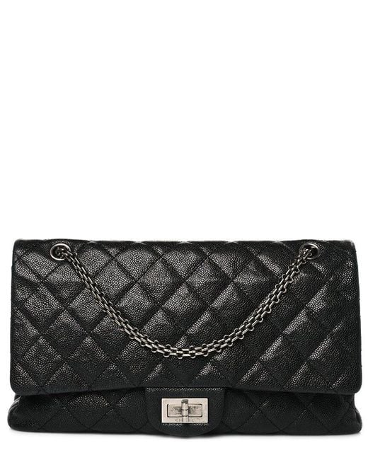 Chanel Black Quilted Caviar Leather 2.55 Reissue 227 Flap Bag (Authentic Pre-Loved)