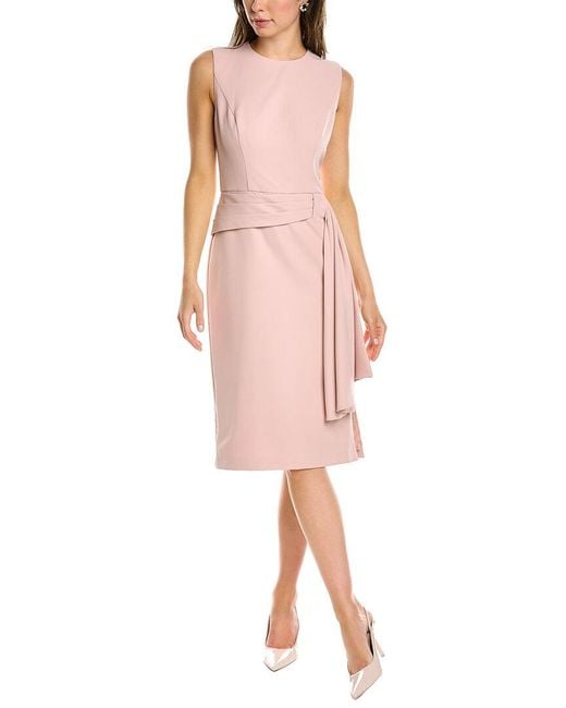 Kay Unger Synthetic Raven Midi Dress in Pink | Lyst