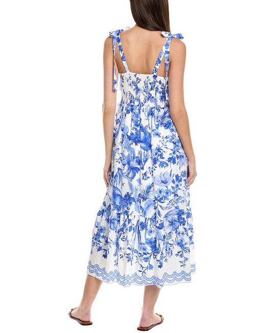 Sam Edelman Blue Corset Bodice Midi Dress