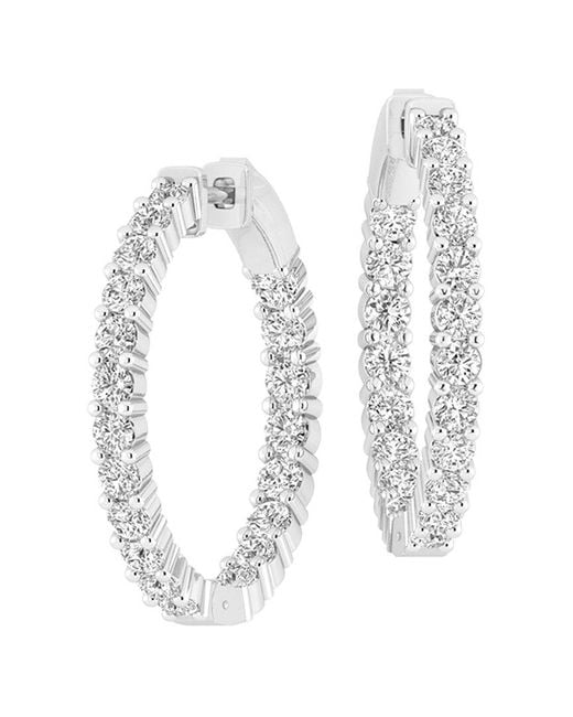 Lab Grown Diamonds White 14k 4.00 Ct. Tw. Lab Grown Diamond Inside Out Hoops