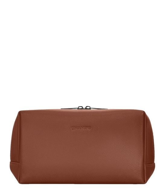 CHAMPS Brown Onyx Leather Toiletry Bag