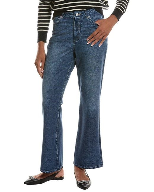 7 For All Mankind Blue Luxeweave Denim Print Pant