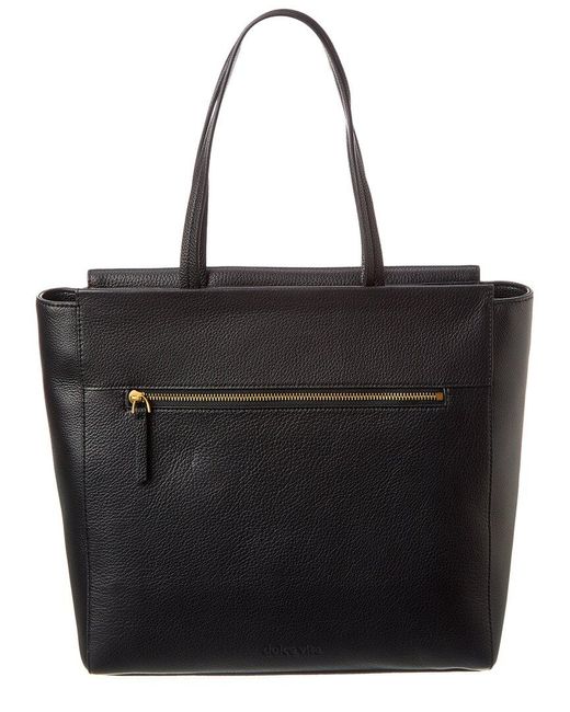 Dolce Vita Black Perforated Leather Tote
