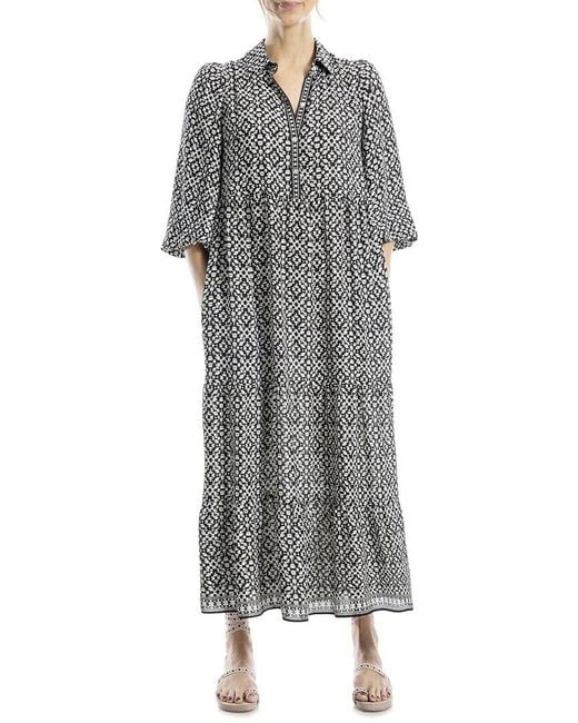Max Studio Gray Tiered Maxi Dress