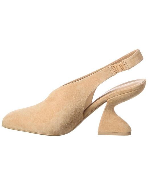 Ferragamo Natural 88 Suede Slingback Pump