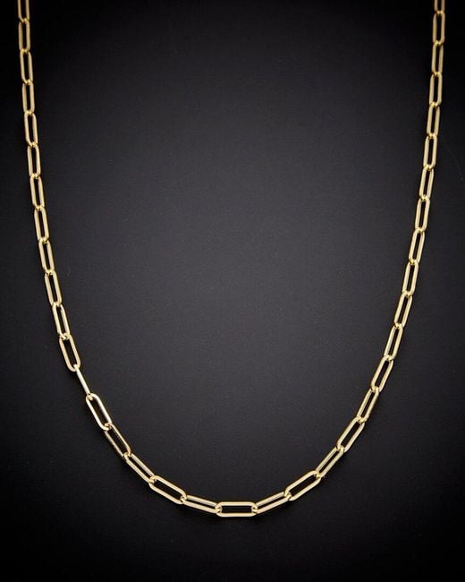 Italian Gold Black 14k Paperclip Chain Necklace