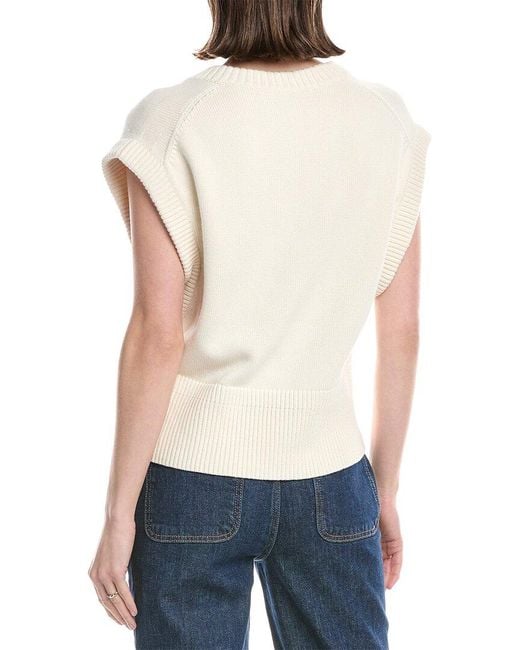 Jonathan Simkhai White Erin Cashmere-Blend Sweater Vest