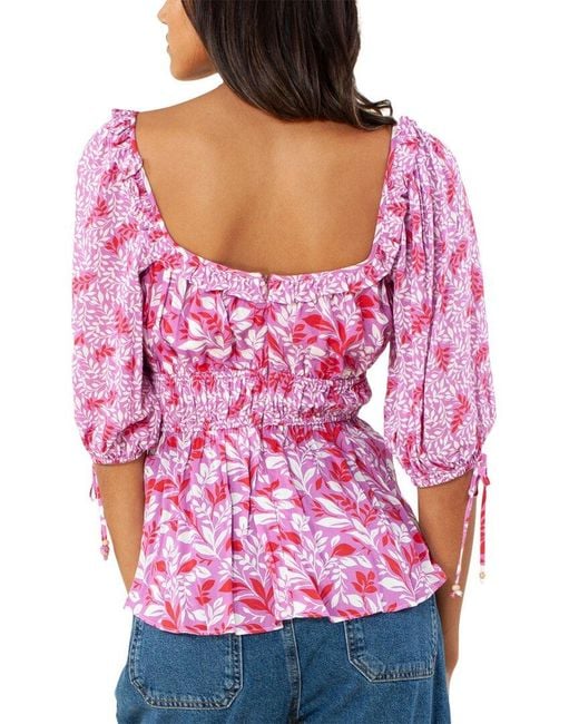 Hale Bob Red Scoop Neck Top