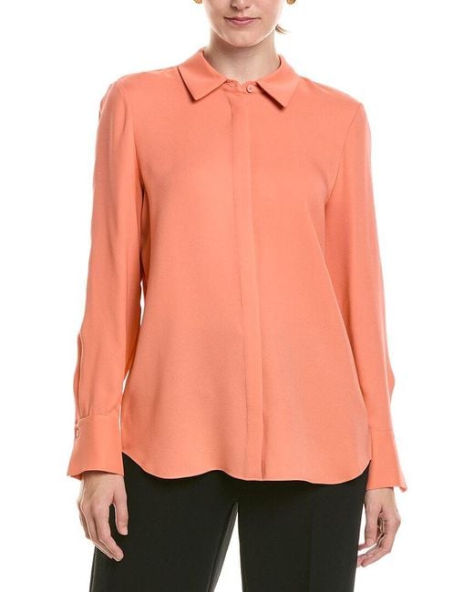 Lafayette 148 New York Pink Scottie Blouse