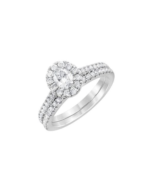 Lab Grown Diamonds White 14K 1.00 Ct. Tw. Lab Grown Diamond Halo Ring