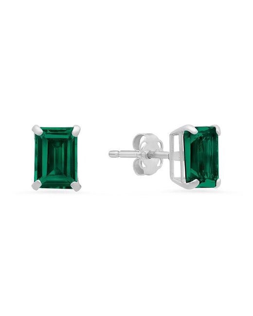 MaxColor Green 14k 1.50 Ct. Tw. Lab-grown Emerald Studs