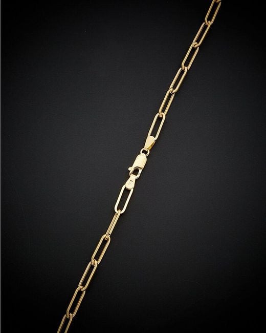 Italian Gold Black 14k Polished Paperclip Necklace