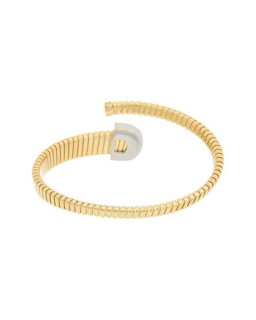 Meshmerise White 18K Over 0.18 Ct. Tw. Diamond Goose Bangle Bracelet