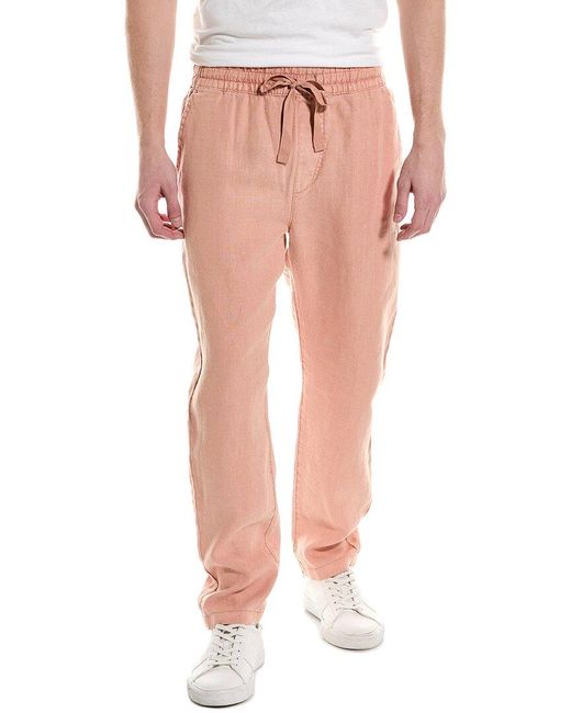 Joe's Jeans Pink Drawstring Linen Trouser for men