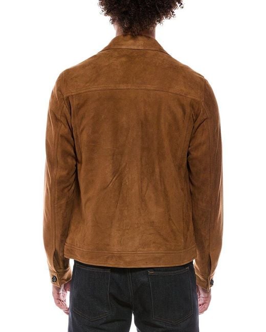 Isaia Brown Suede Jacket for men