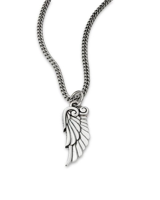King Baby Studio Metallic Sterling Bird-wing Pendant Necklace for men