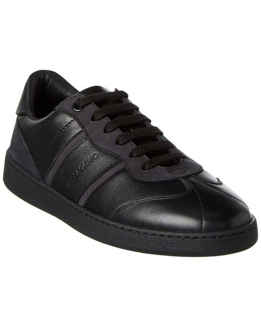 Ferragamo Black Ferragamo Achille Leather Sneaker