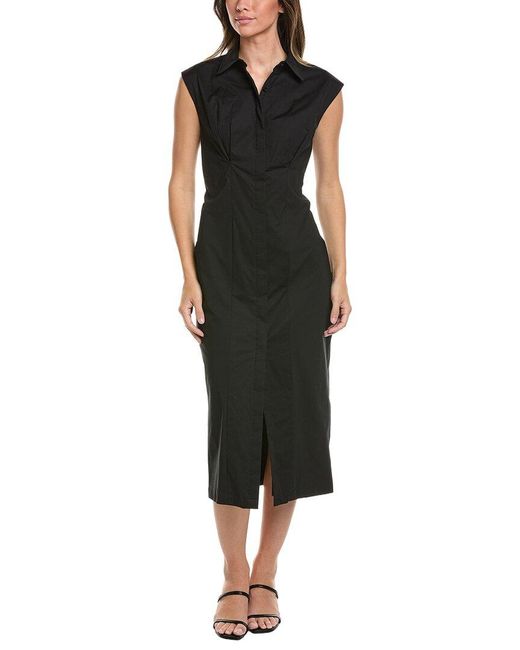 Kenneth Cole Black Midi Shirtdress