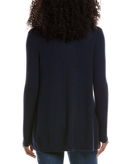 Sofiacashmere Blue Drape Wool & Cashmere-Blend Cardigan
